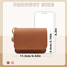 AfitLulu Solid Color Wallet Women, Ladies Wallets with Back Zipper and Small Pendant, Card Wallets for Women with ID Window for Cash, Cards, ID Cards, Coin (Pink)