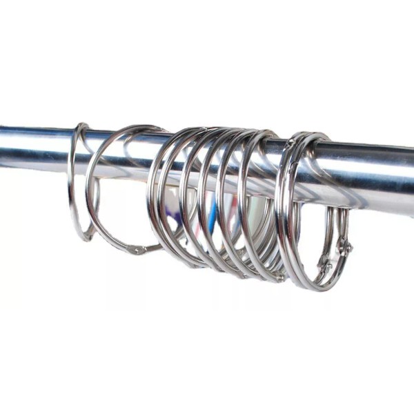 Mebix TRD 12 Ganchos Cortina Baño -argollas Aluminio - Bisagra