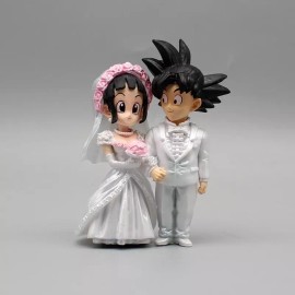 Dragon Ball Figuras Boda Goku Y Milk Ramo Rosa Sin Base Dragon Ball 9cm