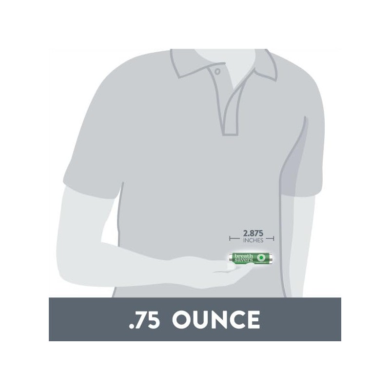 BREATH SAVERS Spearmint Flavored Sugar Free Breath Mints Roll, 0.75