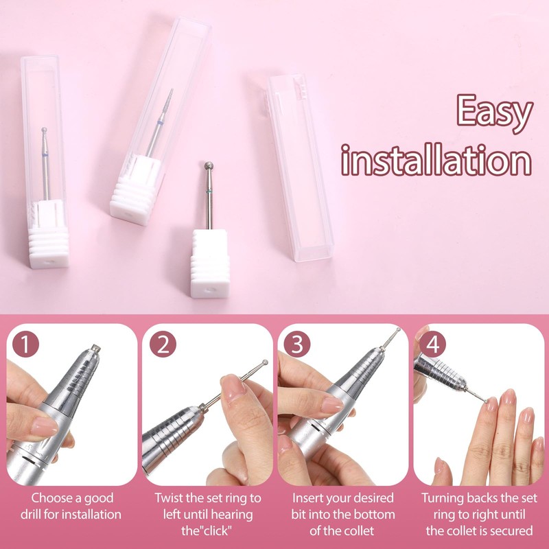 3 PCS Cuticle Bit for Nail Drill Set, Cuticle Nail
