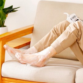 100-Pack Disposable Foot Softening Masks with Vinyl Covers for Moisturizing Care Foot Mask Covers 2ea