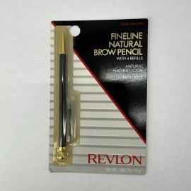 Revlon RARE Vintage Revlon Fineline Natural Brown Pencil with 4 Refills DARK BROWN NOS