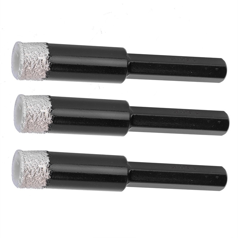 3Pcs Vaccum Brazed Diamonds Dry Tile Drill Bits Marble Granite