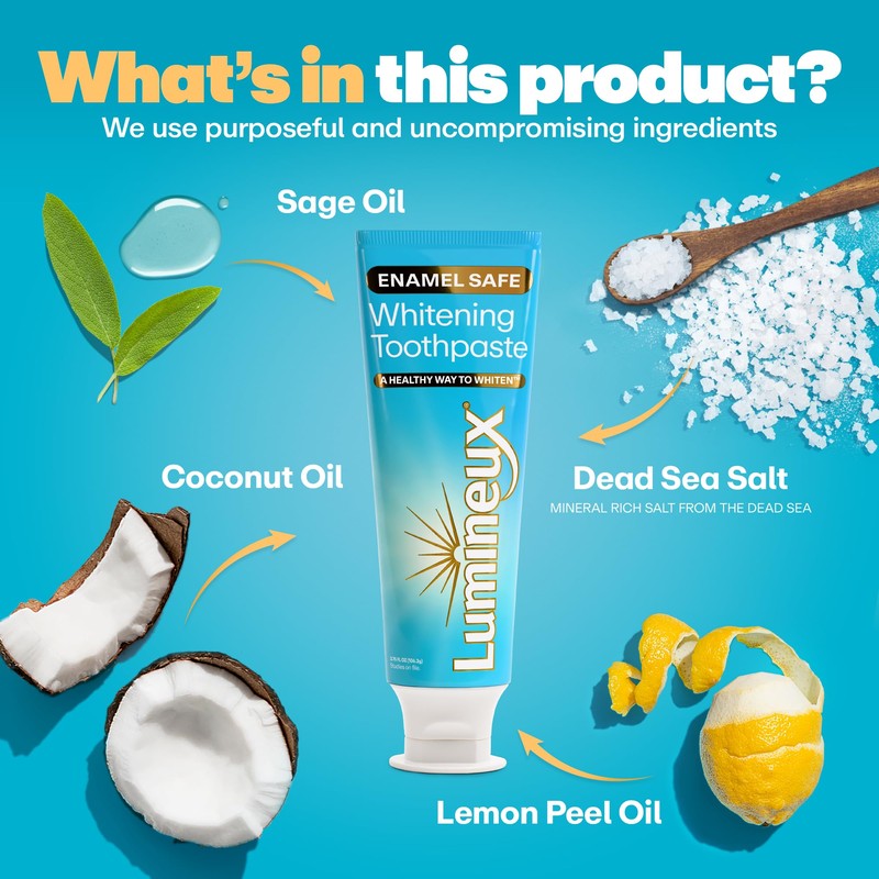 Lumineux Teeth Whitening Toothpaste 3 Pack Peroxide Free Enamel Safe
