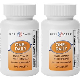 GeriCare One-Daily Multivitamins with Minerals (100 Tablets) High-Potency Multi-Vitamin & Multimineral Dietary Supplement for Immunity, Energy | Complete Daily Nutritional Support (2 Pack)