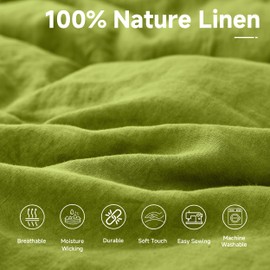 Simple&Opulence 100% Nature Pure Linen Fabric 78 Inch by The Yard, Plain Solid Color Linen Fabric for Sewing, Embroidery, Clothing, Needlework, Bag, Tablecloth, Garments Craft Accessories(Grass Green)