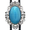 Bowties.jp prt0187 Blue Crown Oval Stone Loop Tie Necklace Polar