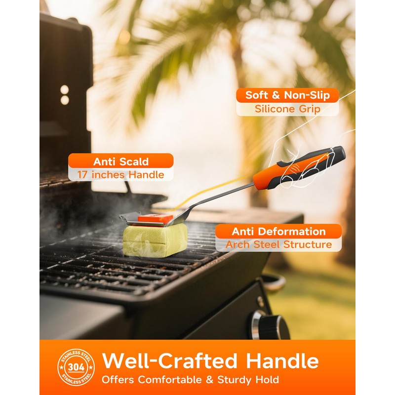 TISHI HERY Bristle Free Grill Brush Replaceable Cleaning Head, Safe