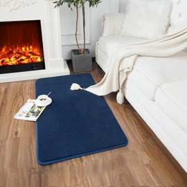 HOMORE HOMORE 2x3 Entryway Rug, Small Navy Blue Rugs for Bedroom, Thickened Memory Foam Area Rug for Bedside, Non Slip Washable Rugs for Entrance Kitchen Dorm Home Office