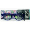 Foster Grant Seren BLU Round Reading Glasses, Blue with Rainbow