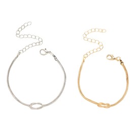 FDEETY Set of 2 Bracelets Set Women Men Partner Bracelets Couple Matching Knot Bracelet Set Jewellery Bangle Valentine's Day Birthday Anniversary Gifts for Husband Wife Boyfriend Girlfriend