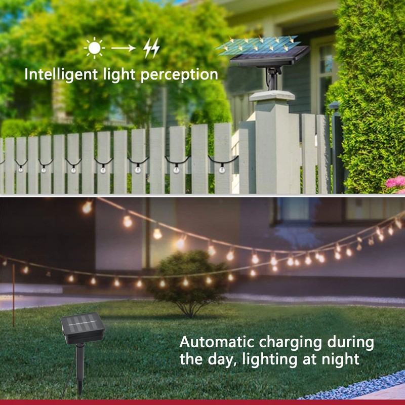 20LEDs G50 Solar Bulb Light String Outdoor Waterproof for Garden