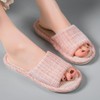 Linen Open Toe Slippers, Soft and Silent Home Slippers for