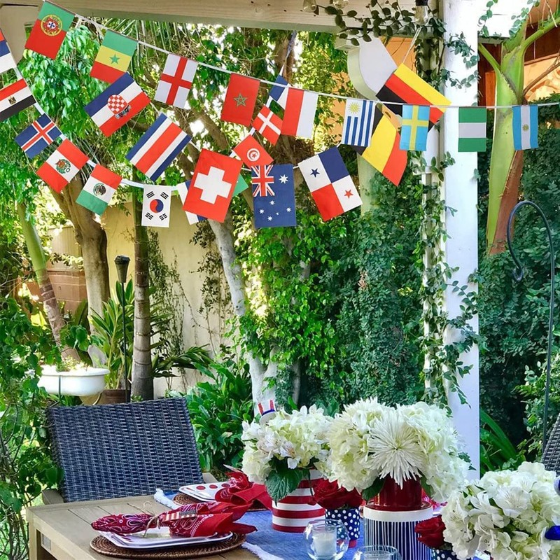 rhungift 200 Countries International World String Flags Banner 8" x