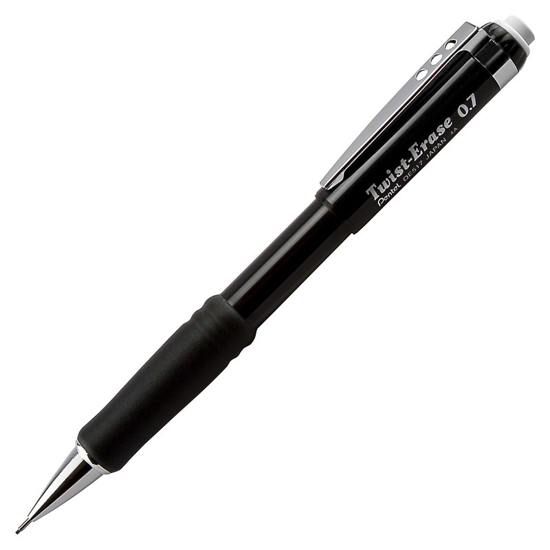 Pentel Twist-Erase III Automatic Pencil, 0.7 mm, Black