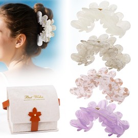 TOCESS Tortoise Shell Claw Clips: 4 Inch Large Luxury PVC Material Hair Clips for Women Thick Thin Hair - UV-Resistant Elegant Pattern That Never Fade - Comfortable No Pulling for Special Occasions