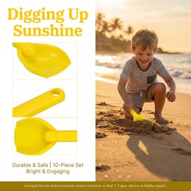 Lurrose Sandbox Scoop, Shovel for Kids, 7.1 inches (18 cm), Set of 10, Plastic, Play in Snow, Dry Fishing, Potato Digging, Lightweight, Beach, Beach, Beach, Beach, Nursery School