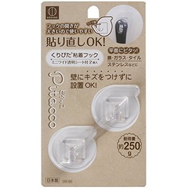 Kokubo Kogyo KM-169 Hook, Clear, Product Size (W x D x H): 0.8 x 1.0 x 2.4 inches (2