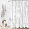 Seasonwood Extra Long 84 Inch Farmhouse Shower Curtain White Fabric