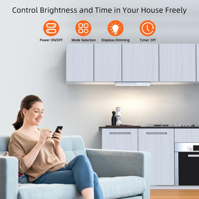 LED Closet Light with Charging Station, 6 Pcs 30LEDs 8''