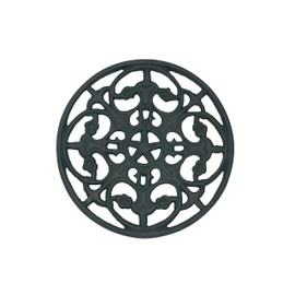 DECONOOR White Cast Iron Vintage Oval Trivet | Decorative Hot Pot, Pan & Dish Stand for Kitchen Countertop or Dining Table | Heavy-Duty Rustic Trivet with Anti-Slip Rubber Feet for Kitchen Décor