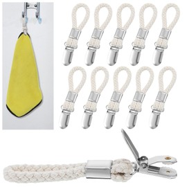 Pack of 10 Towel Clips for Towels Clips for Hanging Towel Hanger Clip Towel Clips with Loops Without Sewing Black From Houses Cabinets and Bathrooms