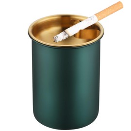 Car Ashtray with Lid, Portable Smell Proof Self-Extinguishing Auto Ashtray, Detachable Smokeless for Car Cup Holder, Stainless Steel Windproof Butt Bucket Ash Tray for Outdoor Travel Home Office
