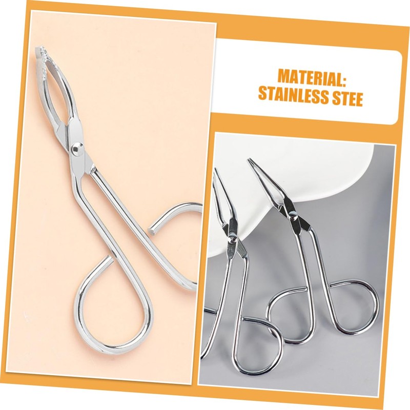 SAFIGLE 2PCS Stainless Steel Eyebrow Tweezers Angled and Scissor Handle