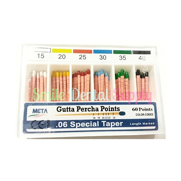 META Gutta PERCHA Points Assorted .06 Special Taper #15-20-25-30-35-40 (60PTS.)