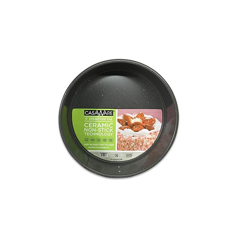 casaWare 9-inch Springform Pan Ceramic Coated NonStick (Silver Granite)