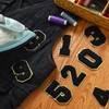 Chenille Iron on Number Patches, KJMYYXGS Black Varsity Number Patches