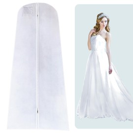 Bolsa para vestido de novia, bolsa transparente 180x70cm, ideal para vestidos largos, protege tu exclusivo vestido novia y otros trajes especiales, perfecta para guardar prendas de boda