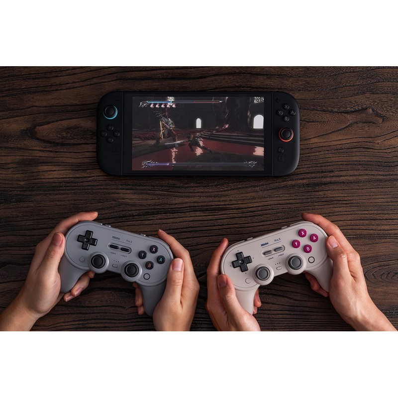 [正規品/日本語取扱説明書付属] 8BitDo Pro 3 Bluetooth コントローラー TMRジョイスティック、切替可能なホールエフェクトトリガー、レイアウト変更可能なABXYボタン、Switch1/2専用スリープ解除機能(※Switch2使用時アプデ必須)、6軸ジャイロセンサー、2.4Gレシーバーを搭載した充電ドック Switch/Switch 2/Android/Windows