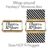 Black and Gold 30th Birthday Party Mini Candy Bar Wrappers