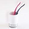 InterDesign York Ceramic Tumbler for Bathroom Vanities - White/Chrome