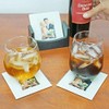Glass Photo Frame Coasters with Wooden Rack – Customizable 2x3