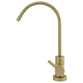 Metpure Water Filtration Faucet Reverse Osmosis Non Air Gap Drinking Water Filtration System Water Dispenser Spout (Brushed Gold) Euro Style with Drinking Water Faucet Wrench RO-FW148