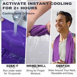 Meiyante Cooling Towel for Neck and Face - 43.3" x 15.7" - Quick-Dry Microfiber - Ideal for Hot Weather, Gym, Fitness, Camping, Yoga, Run Gift - Purple