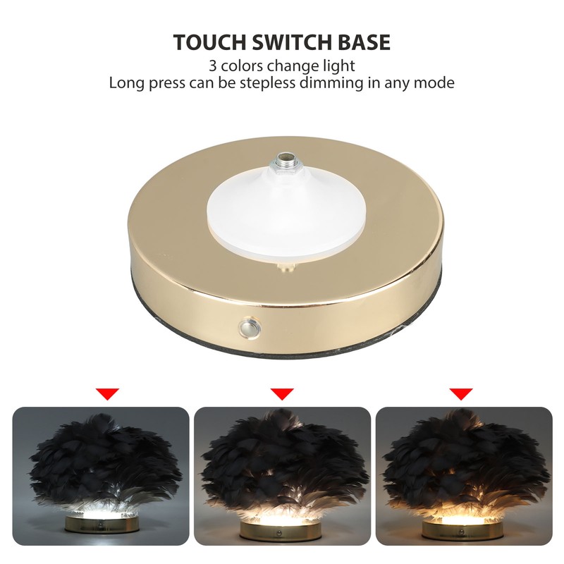 Feather Table Lamp Stepless Dimming USB Charging Touch Control LED