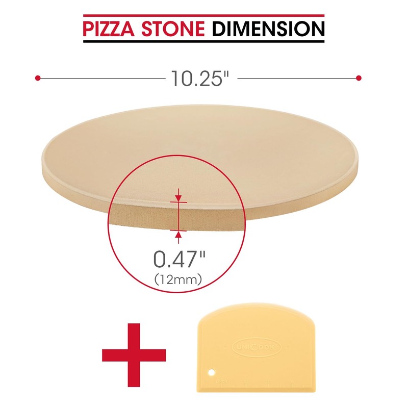Unicook Pizza Stone for Grill Oven, 15 Inch Round Baking