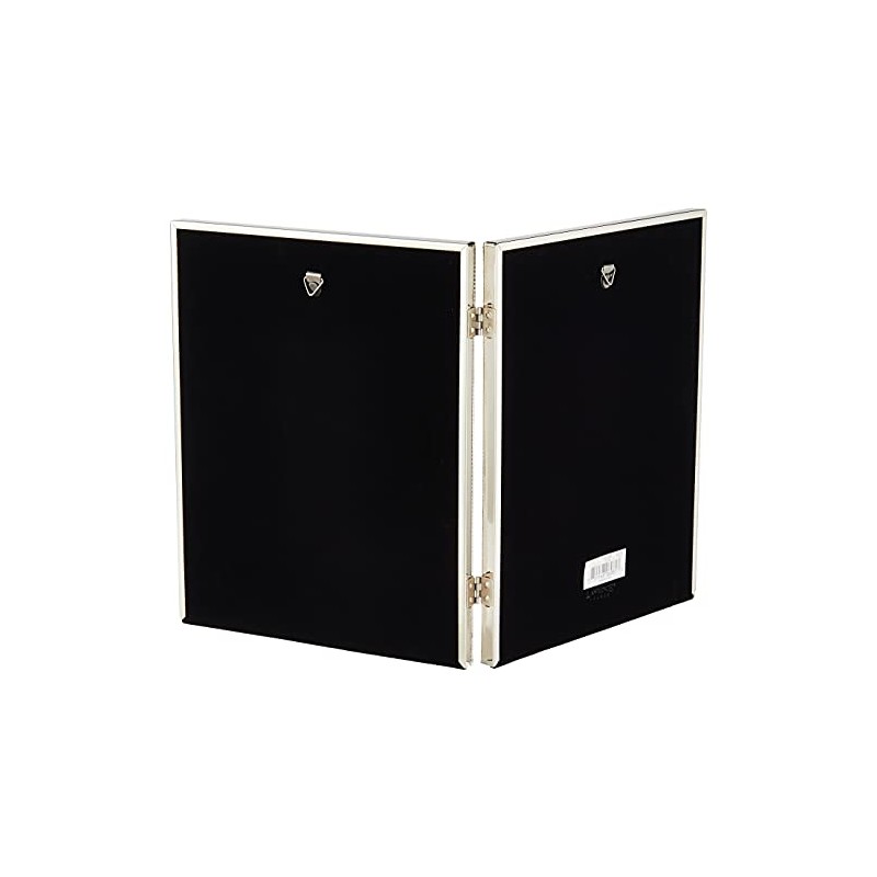 Lawrence 11680D 8-Inch x 10-Inch Metal Silver Hinged Double Picture