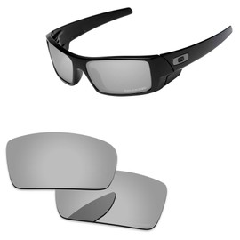 PapaViva Lenses Replacement for Oakley Gascan OO9014 Sunglasses Frame Black Grey & Chrome Silver