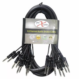 ProX Audio Snake Cable 8 Channel 1/4" TRS Male to 1/4" TRS Male  - 10ft