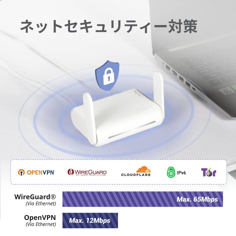 GL.iNet GL-SFT1200 (Opal) Travel VPN Router Wireless Security Gigabit Wireless