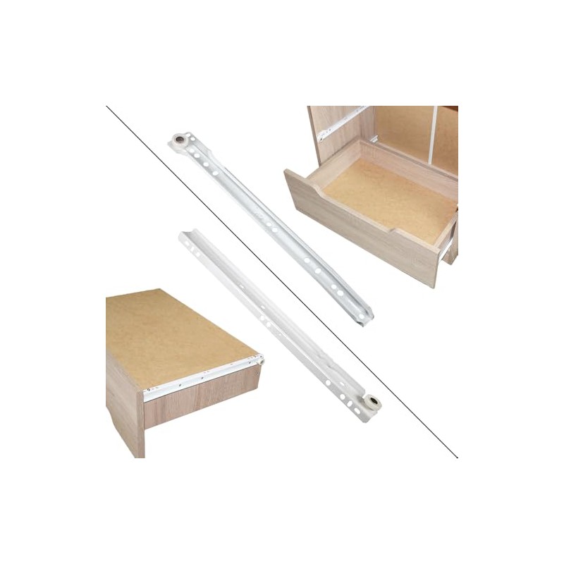 DBOO 2 Pairs Powder-Coated Heavy Duty Drawer Runners with Nylon
