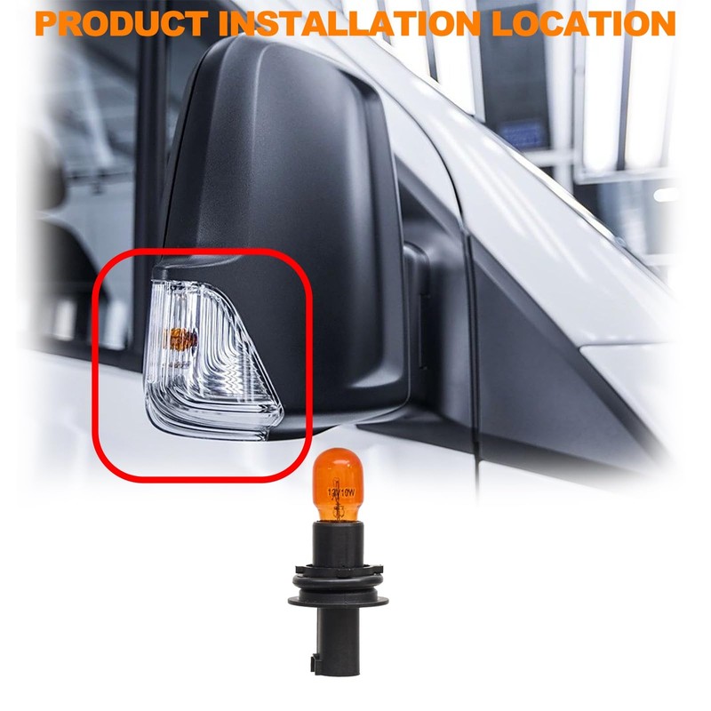 WXQP Sprinter Rear View Side Mirror Turn Signal Corner Bulb