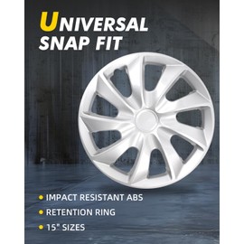 ROADFAR Silver OEM Steel Wheel Hubcaps Rim 15inch Wheel Covers for Toyota Camry 2004-2006 for Corolla 2004-2006 Set of 4