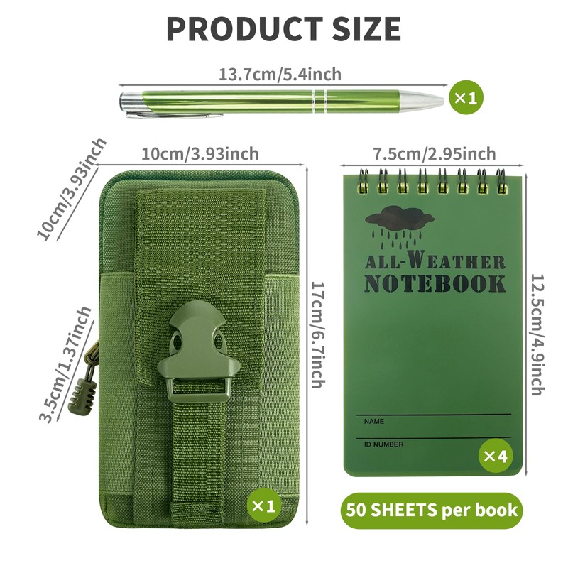 ShioShin 6Pcs Write in the Rain Notebook, Waterproof Notebook, Pocket