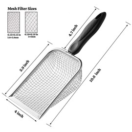 Gardening Soil Sifter Pack of 2 - Potting Soil Scoop Sand Soil Compost Sifter with Handle - Two Garden Sifters (3.8/5mm Mesh),Ideal for Sand, Rocks, Dirt, Compost - Perfect for Gardening
